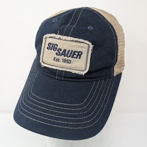Sig Sauer Black Patch Logo Baseball Cap Adjustable Snapback Hat Men's OS